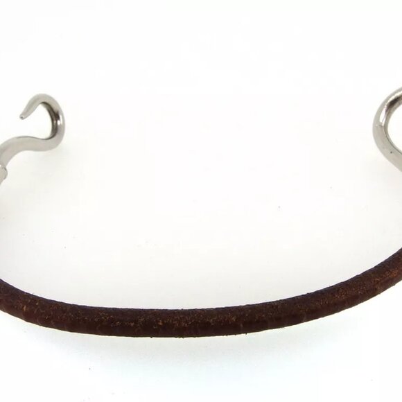 HERMES bracelet leather ?~ Silver Material Authentic used T16597 - Picture 5 of 7